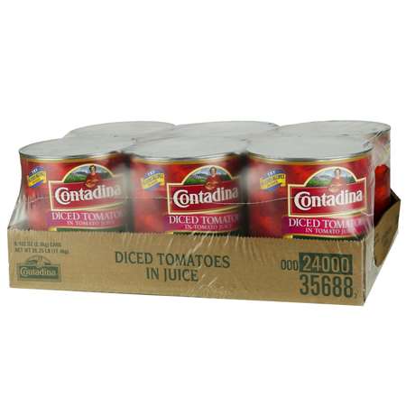 Contadina Diced Tomatoes In Juice Contadina 102 oz. Cans, PK6 2001585